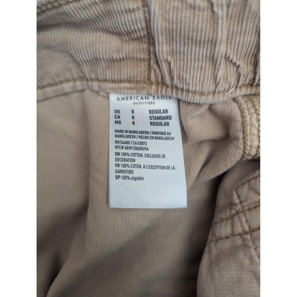 American Eagle Pants Womens 8 Beige Jogger Cargo Corduroy Elastic‎ Y2K Baggy - Picture 11 of 13